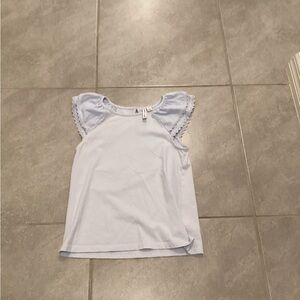 Light Blue Kids Flutter Sleeve Top